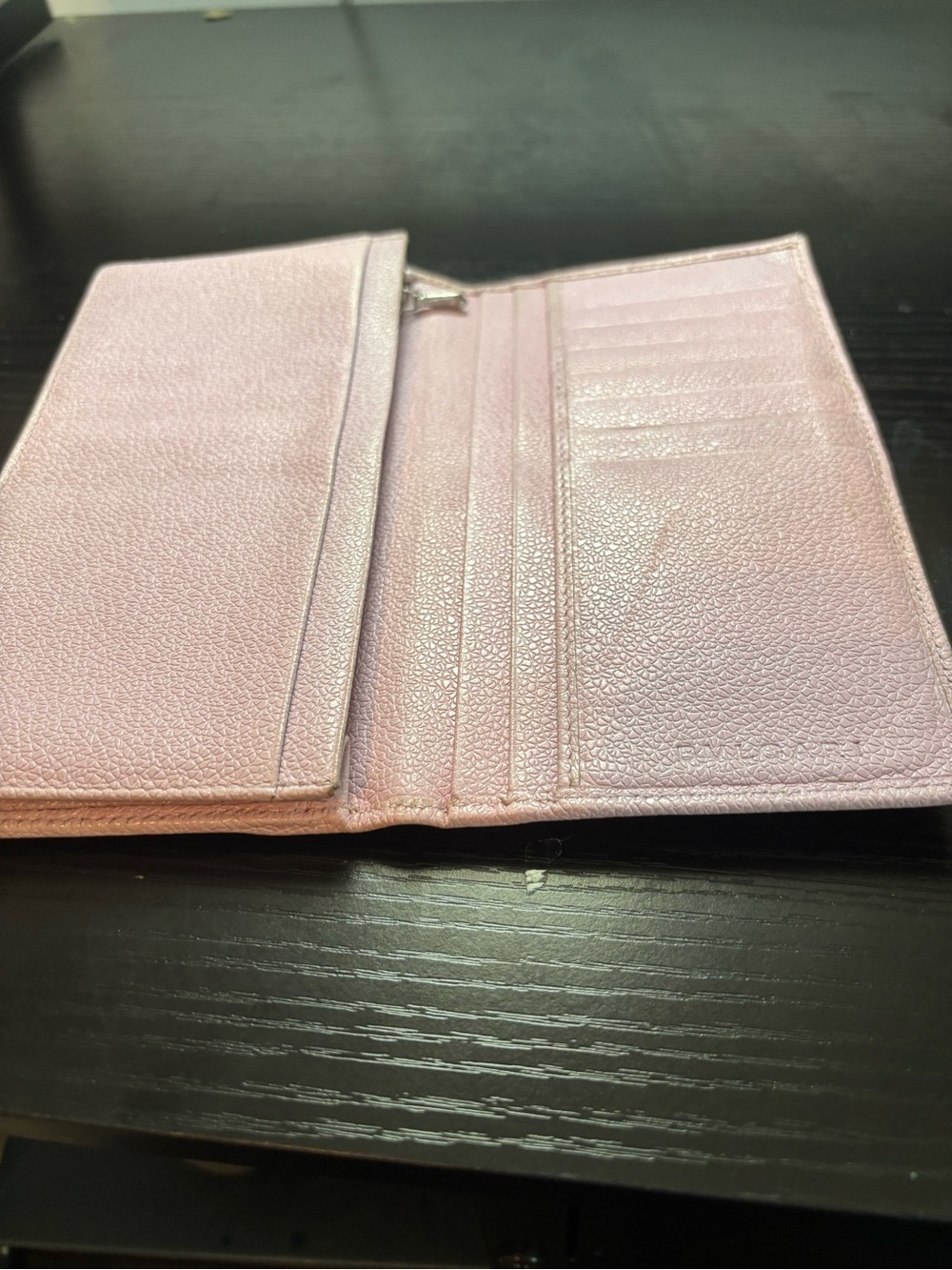 Authentic BVLGARI Pink Grained Leather Long Continental Wallet w/ Cards - Picture 7 of 13
